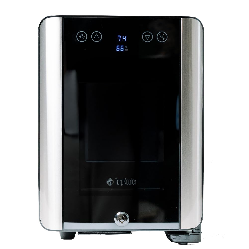 Terpkooler Essential Cooler with UV glass door protecting cosmetics and herbs