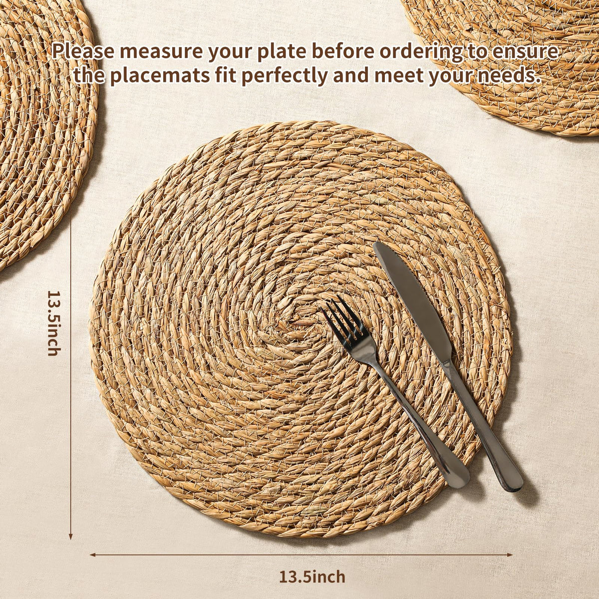 Terrekraft round placemats ready for dining table decor