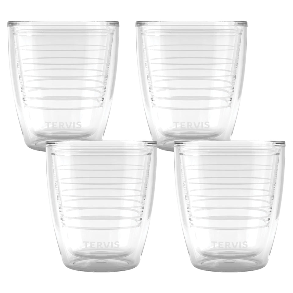 Tervis 12oz tumbler front view highlighting double-wall insulation for temperature control.