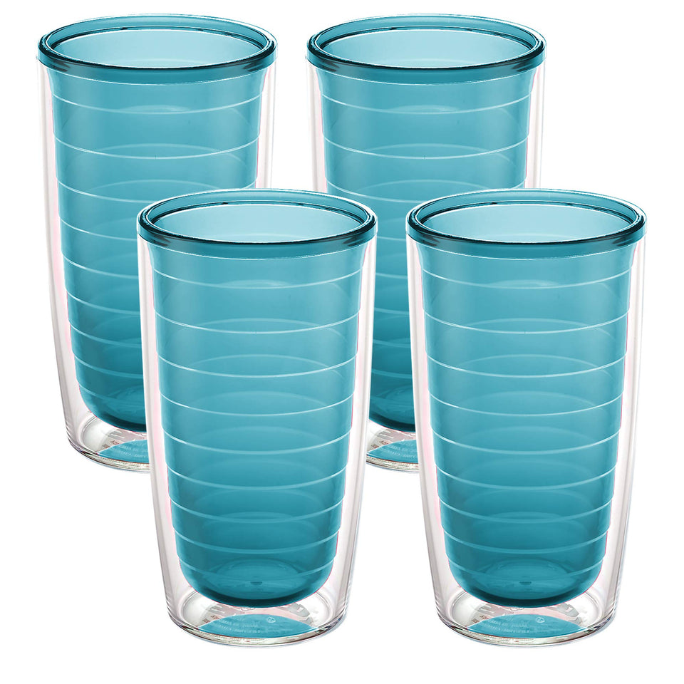 Tervis Blue Moon tumbler front view with double-wall insulation reducing condensation.