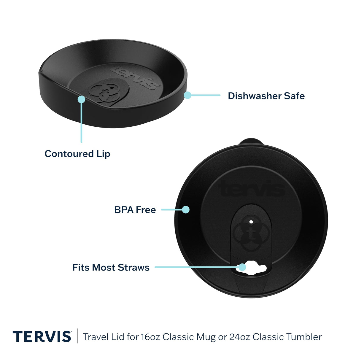 Tervis BPA-free durable material resists impacts and odors.