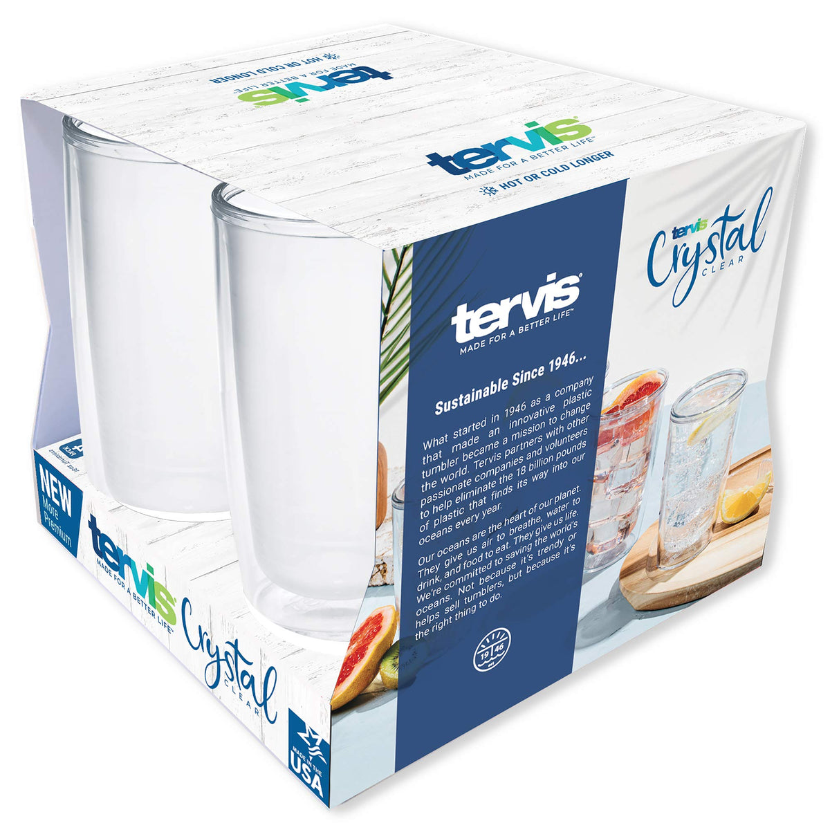 Cross-section of Tervis double-wall insulation keeping drink temperature stable