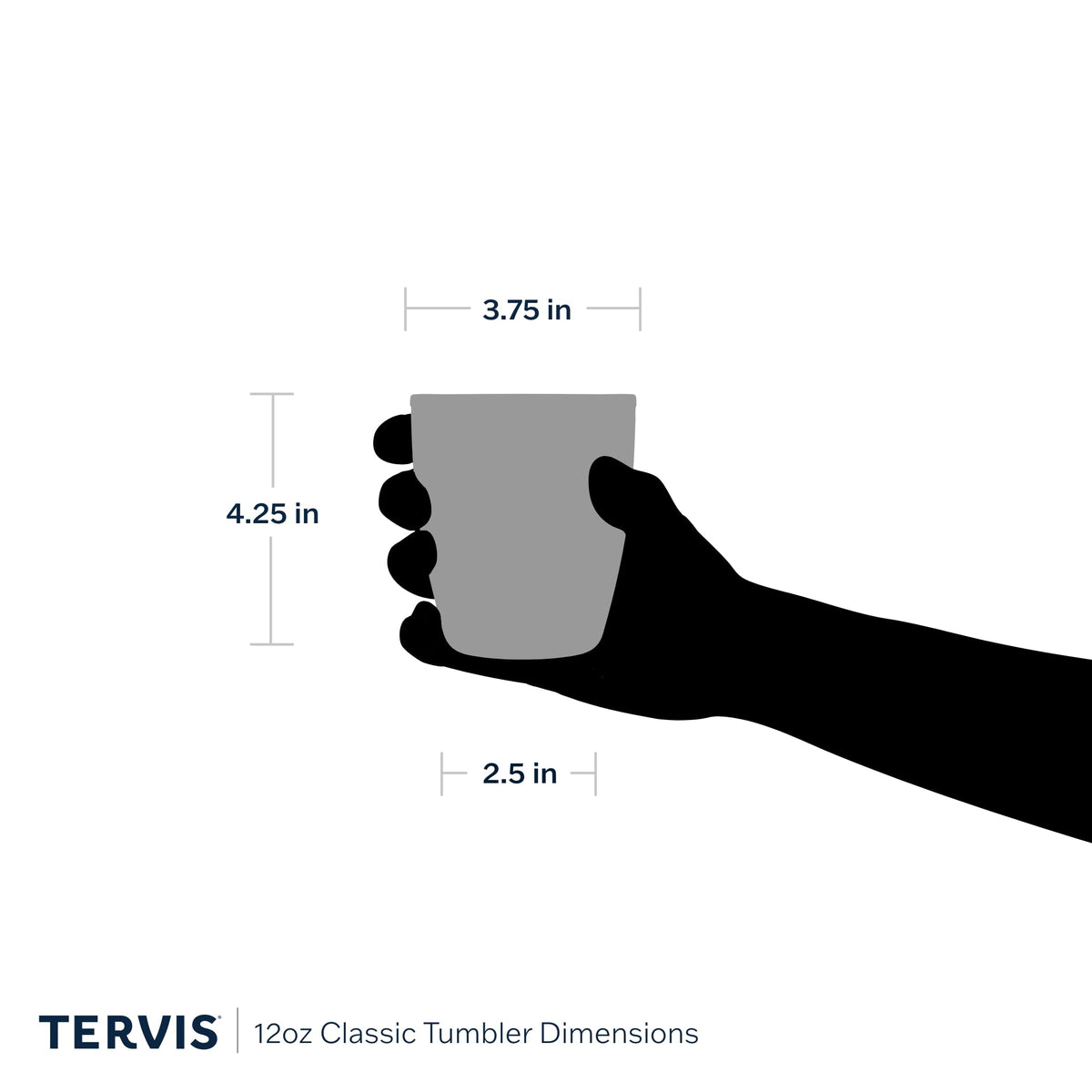 Graphic illustrating Tervis double-wall insulation for hot and cold drinks.