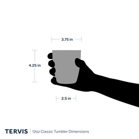 Graphic illustrating Tervis double-wall insulation for hot and cold drinks.