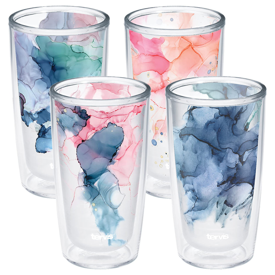 Tervis Inkreel Crystal Nature tumbler showcases double-wall insulation to keep drinks cold or hot.