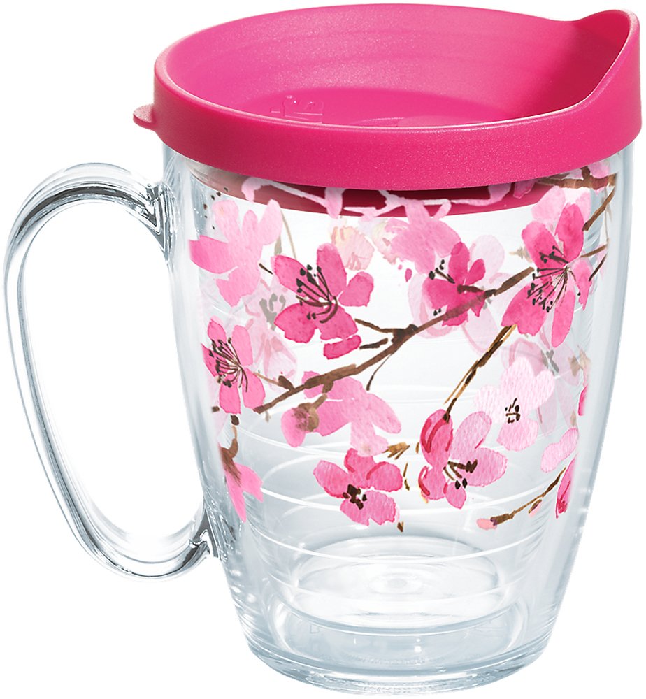 Tervis Japanese Cherry Blossom 16oz tumbler top view shows right temperature maintenance