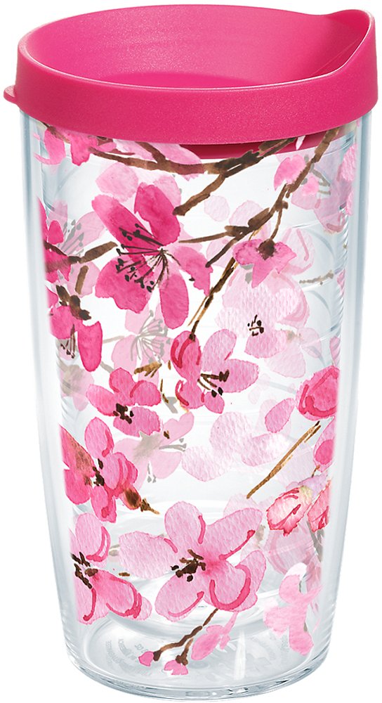 Tervis Japanese Cherry Blossom 16oz tumbler with lid for on-the-go hydration