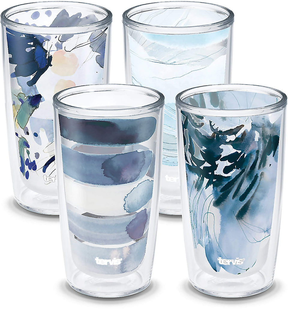 Tervis Kelly Ventura 16oz tumbler with crystal blue lid provides long-lasting temperature stability.