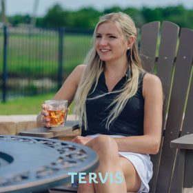 Icon set showing microwave, freezer, and dishwasher safety for Tervis tumblers.