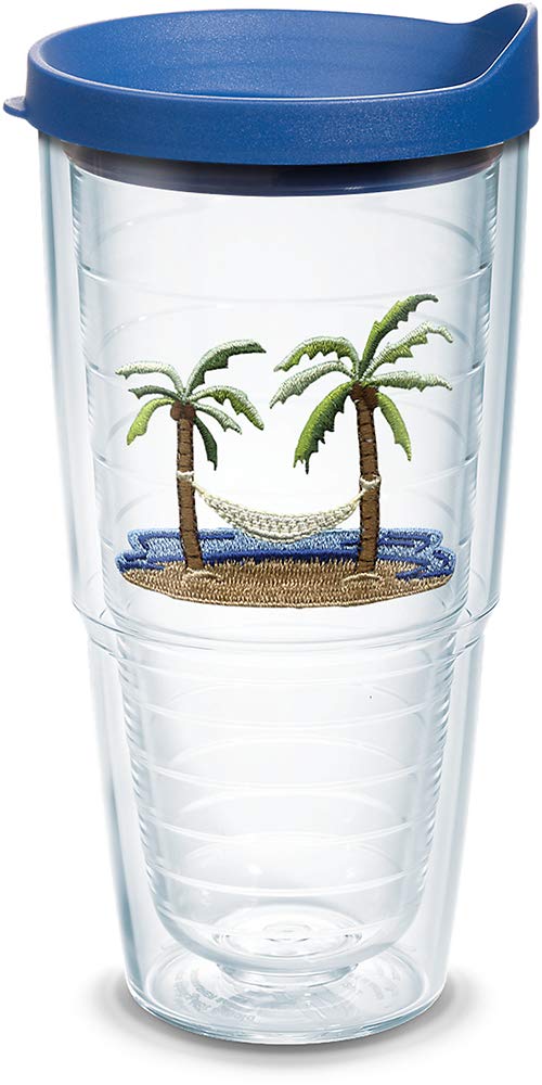 Tervis Palm Tree and Hammock Scene tumbler with tropical motif for on-the-go hydration.