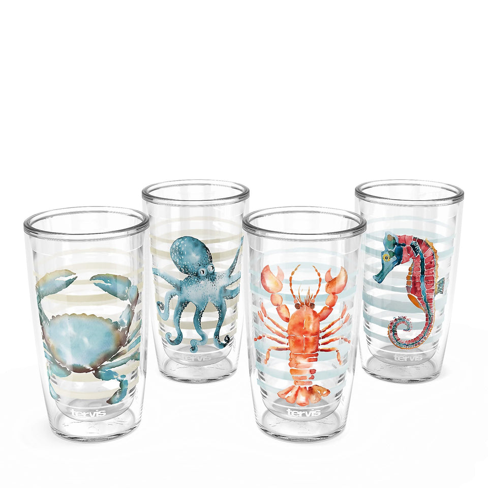 Tervis Sara Berrenson Atlantica 16oz pack-shot emphasizes durable insulation for on-the-go beverages.