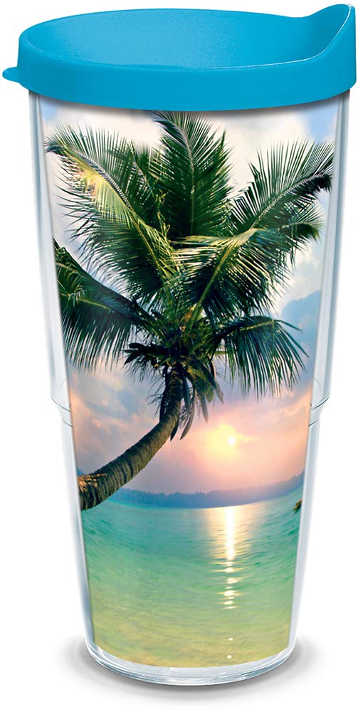 Tervis Sunset in Paradise tumbler front view ideal for on-the-go cold or hot drinks