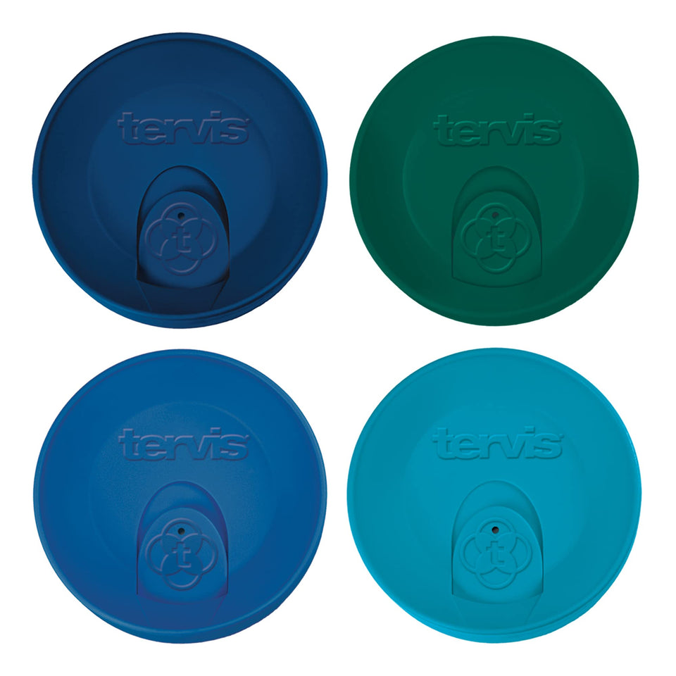 Tervis travel lid showing double-wall insulation for hot or cold drinks.