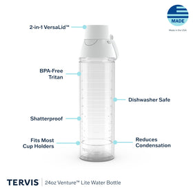 Tervis Venture Lite white lid enables simple one-handed sipping.