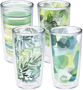 Tervis Yao Cheng Green Crystal 16oz tumbler double wall insulation keeps beverages cold and reduces condensation.