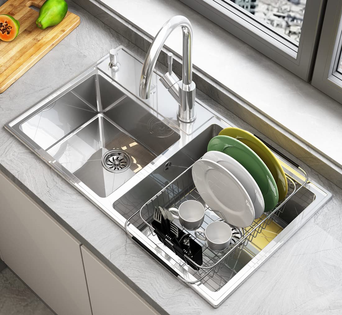 TESOT adjustable arms extend to 21.85 inches over the sink.