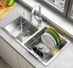 TESOT adjustable arms extend to 21.85 inches over the sink.