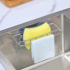TESOT Sink Caddy adhesive hooks prevent slipping without residue for stable mounting.