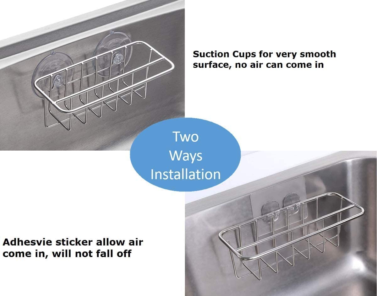 TESOT Sink Caddy compact dimensions 7x2x2.4 inches for smaller sinks.