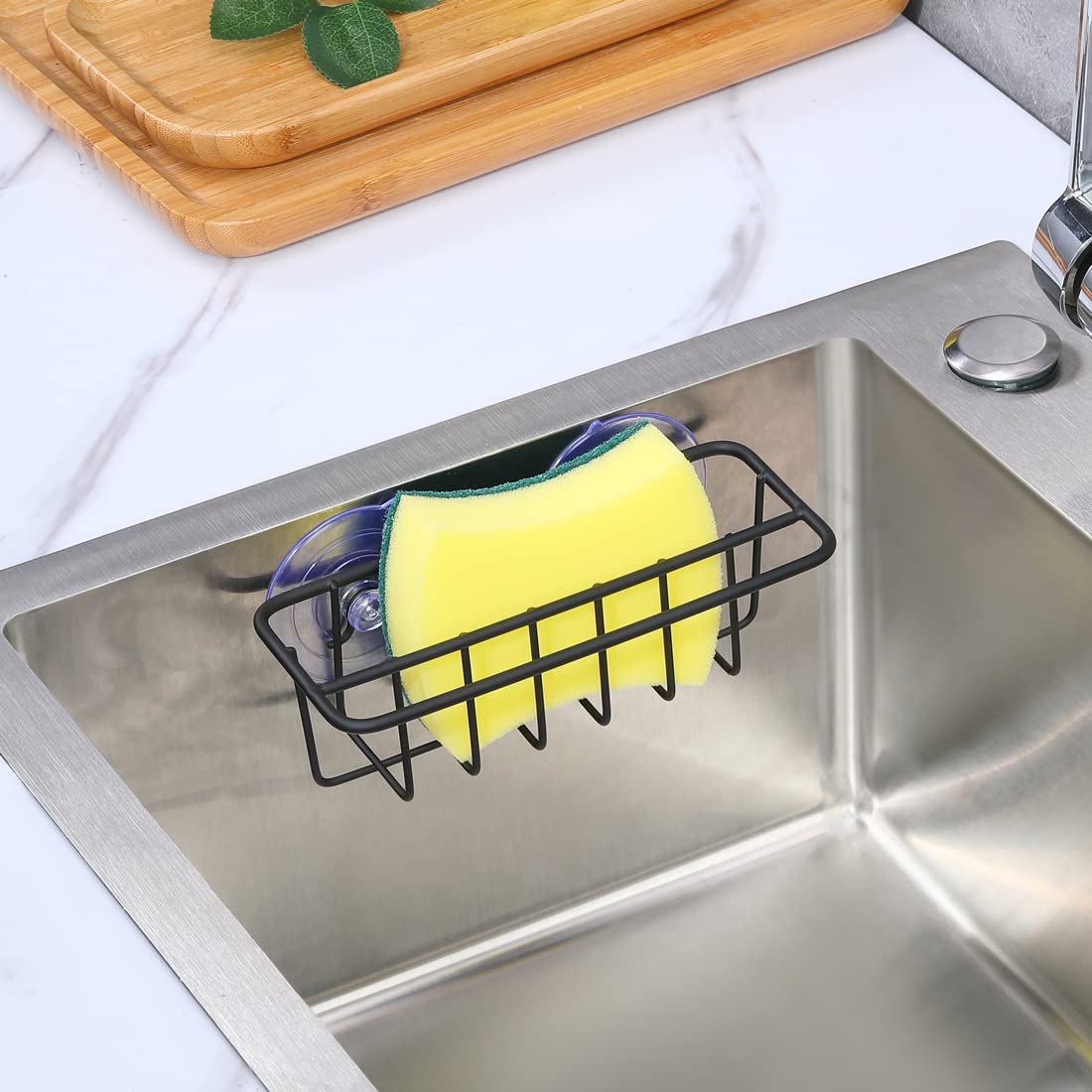 Open design promotes airflow so sponges dry quickly.