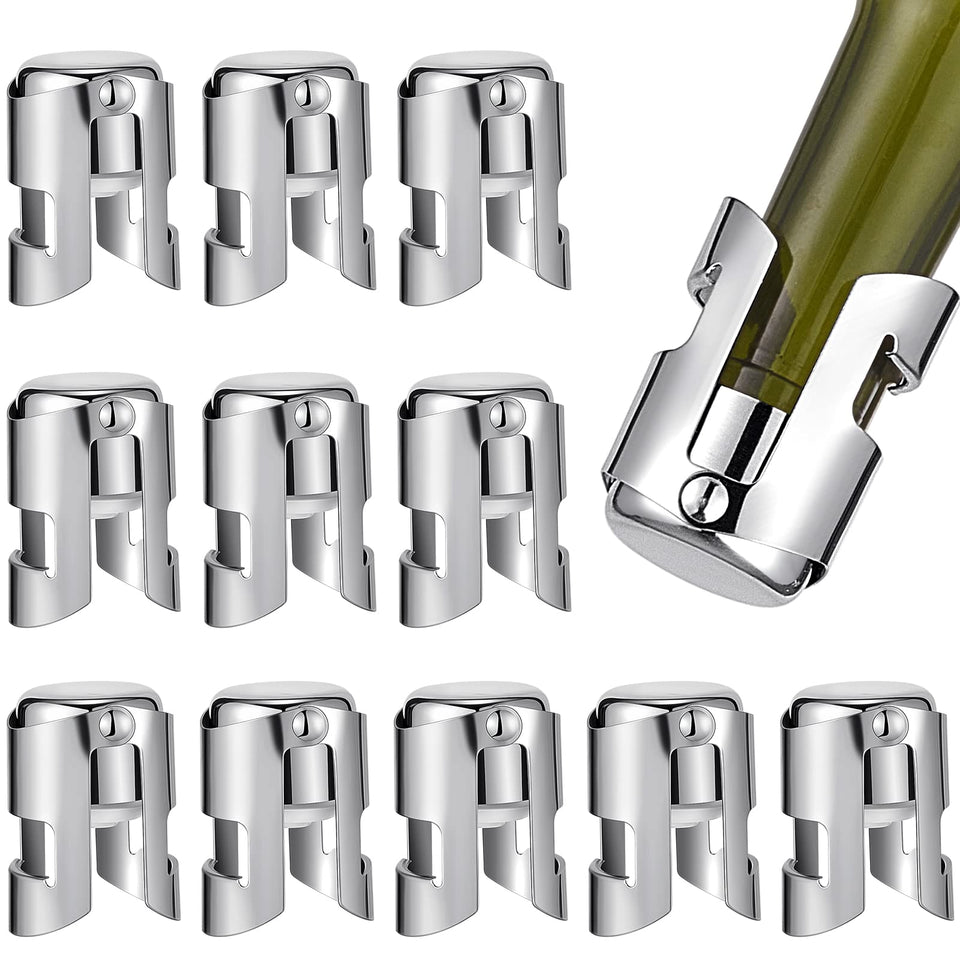 Tessco for you 12-pack champagne stoppers with stainless steel seal for airtight preservation