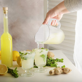 Tessco for you elegant clear serving pitcher for cocktails and beverages.