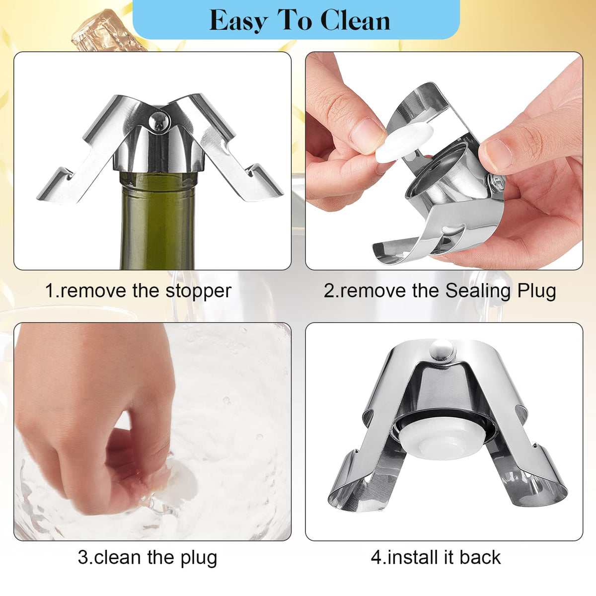 Tessco for you Prosecco sparkling wine stopper for quick storage