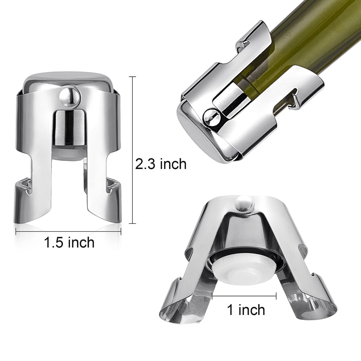 Tessco for you silver champagne stoppers with durable seal for leftover wine