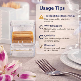 Tessco for you top lid refills quickly and keeps toothpicks clean
