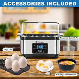 Tesslux egg cooker BPA-free safety features for worry-free meal prep.