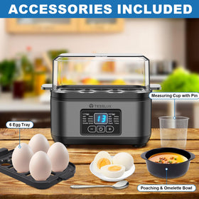 Scrambled eggs and omelets option on the Tesslux egg cooker.