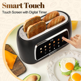 Tesslux toaster offering six bread types for versatile toasting in black