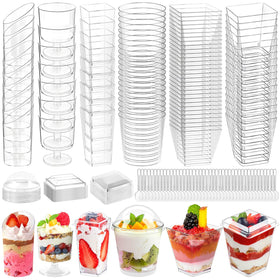 Tetutor dessert cups with six styles for versatile party presentation.