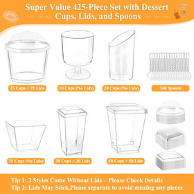Tetutor dessert cups with lids 3oz-5oz for secure servings.