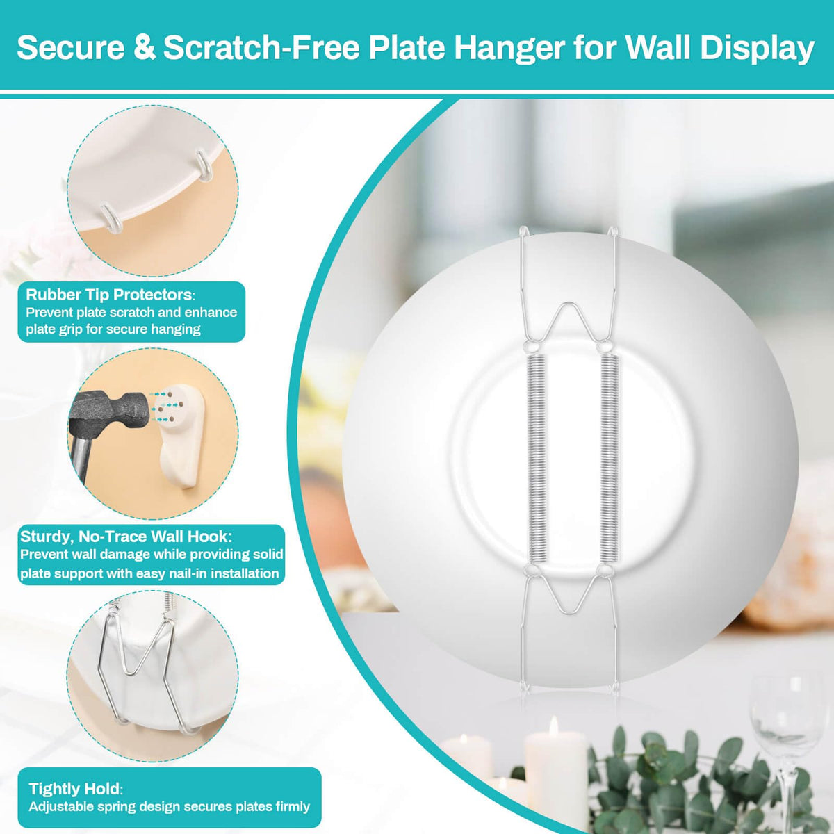 Tetutor includes nails and protective covers for easy mounting.