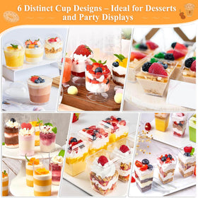 Tetutor yogurt parfait cups with lids enable neat, stackable portions.