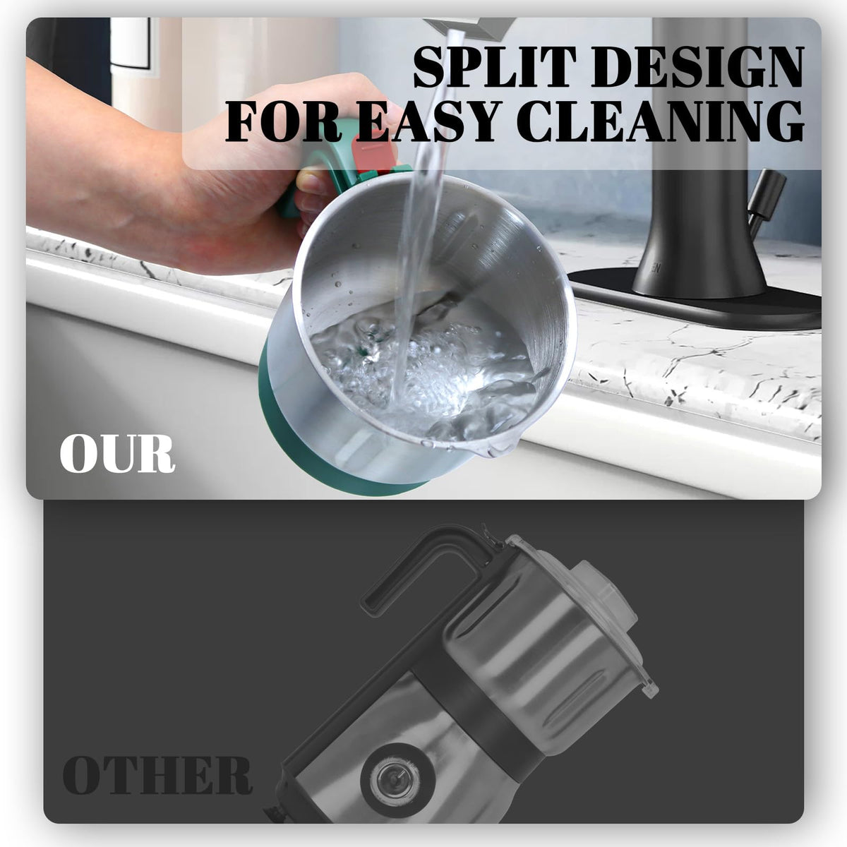 Tewpoy grinder includes brush for quick cleaning and maintenance.