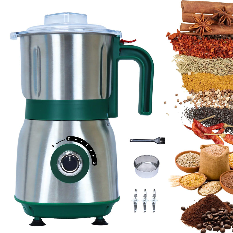 Tewpoy versatile kitchen grinder in action for fast, even spice grinding.