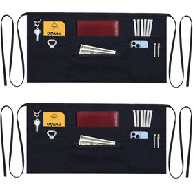 TEXVIDA 7-pocket server apron with zipper pocket for organized service.