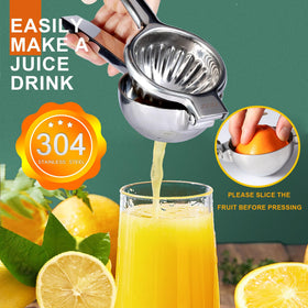 TEZZ lemon-squeezer with extra-large bowl supports larger citrus fruits.