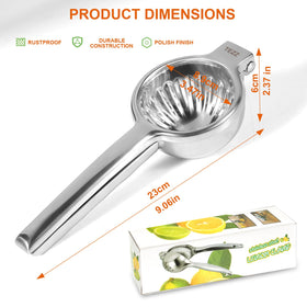 TEZZ lemon-squeezer stainless-steel body resists corrosion for daily use.