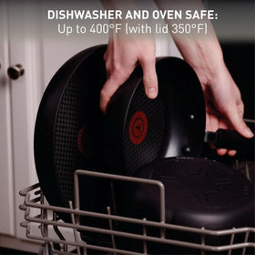 T-Fal dishwasher-safe care shot illustrating easy cleaning after cooking.