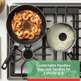 T-Fal 12qt interior nonstick coating enables easy food release and quick cleanups