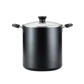 T-Fal 12qt stockpot with lid, clear view for monitoring simmering soups