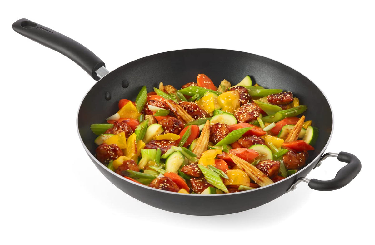 T-Fal Specialty nonstick wok top view — wide surface for even searing