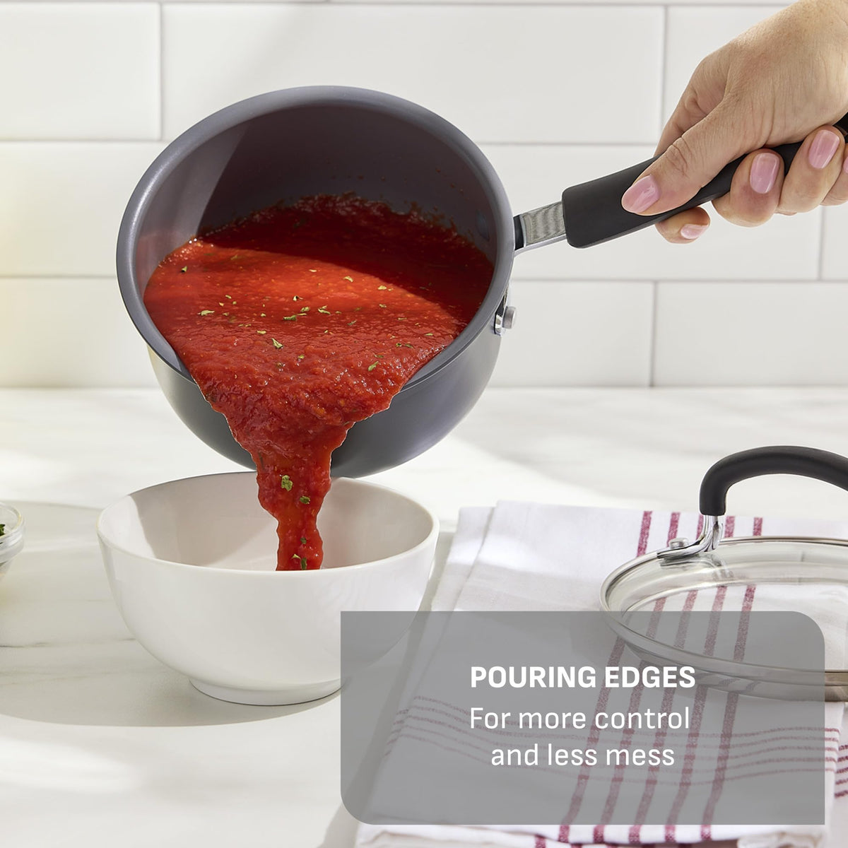 T-Fal Ultimate vented glass lid with steam control for visibility