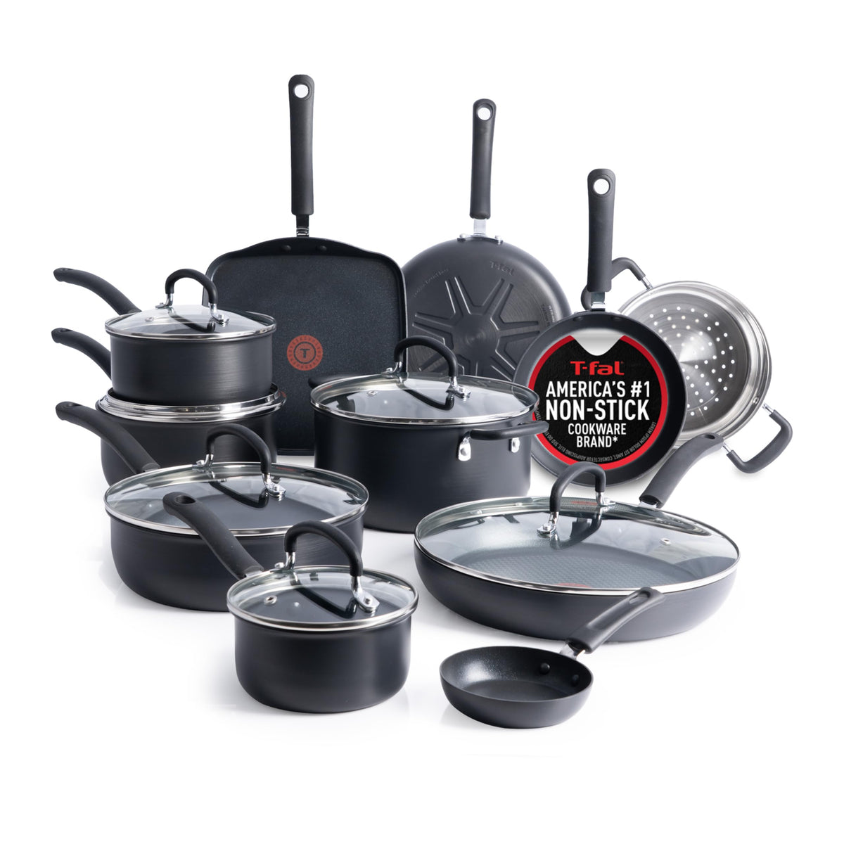 T-Fal Ultimate hard anodized 2-quart saucepan with lid for precise simmering and easy cleanup.