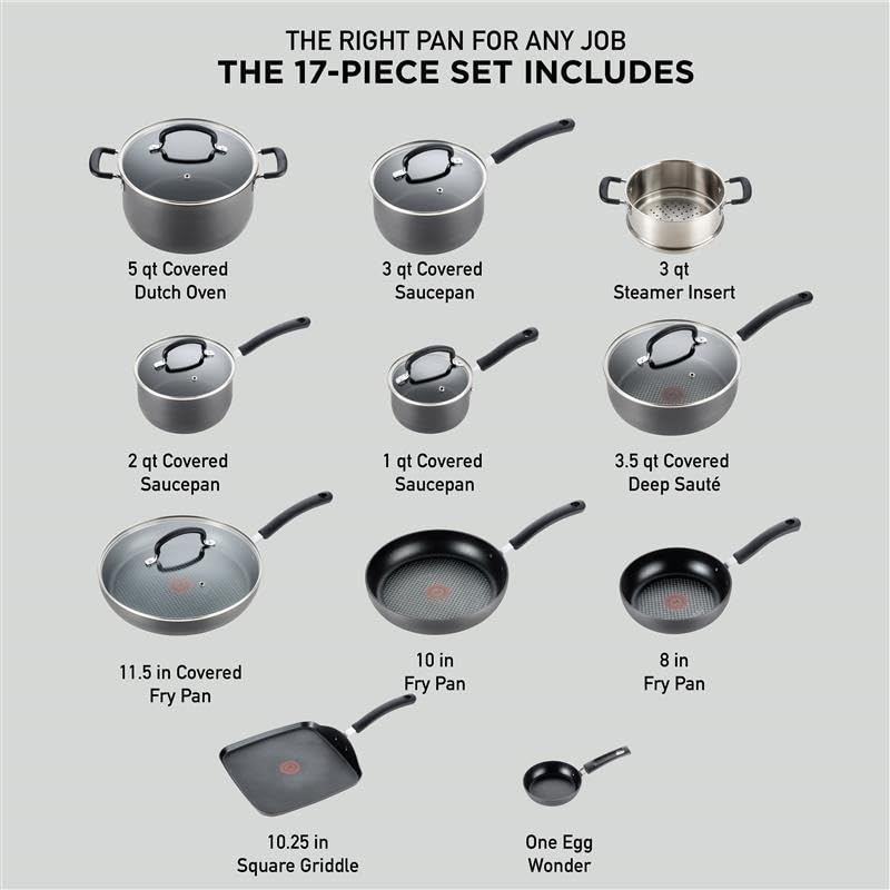 T-Fal Ultimate hard anodized 3-quart sauté pan with lid offers even browning.