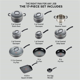 T-Fal Ultimate hard anodized 3-quart sauté pan with lid offers even browning.