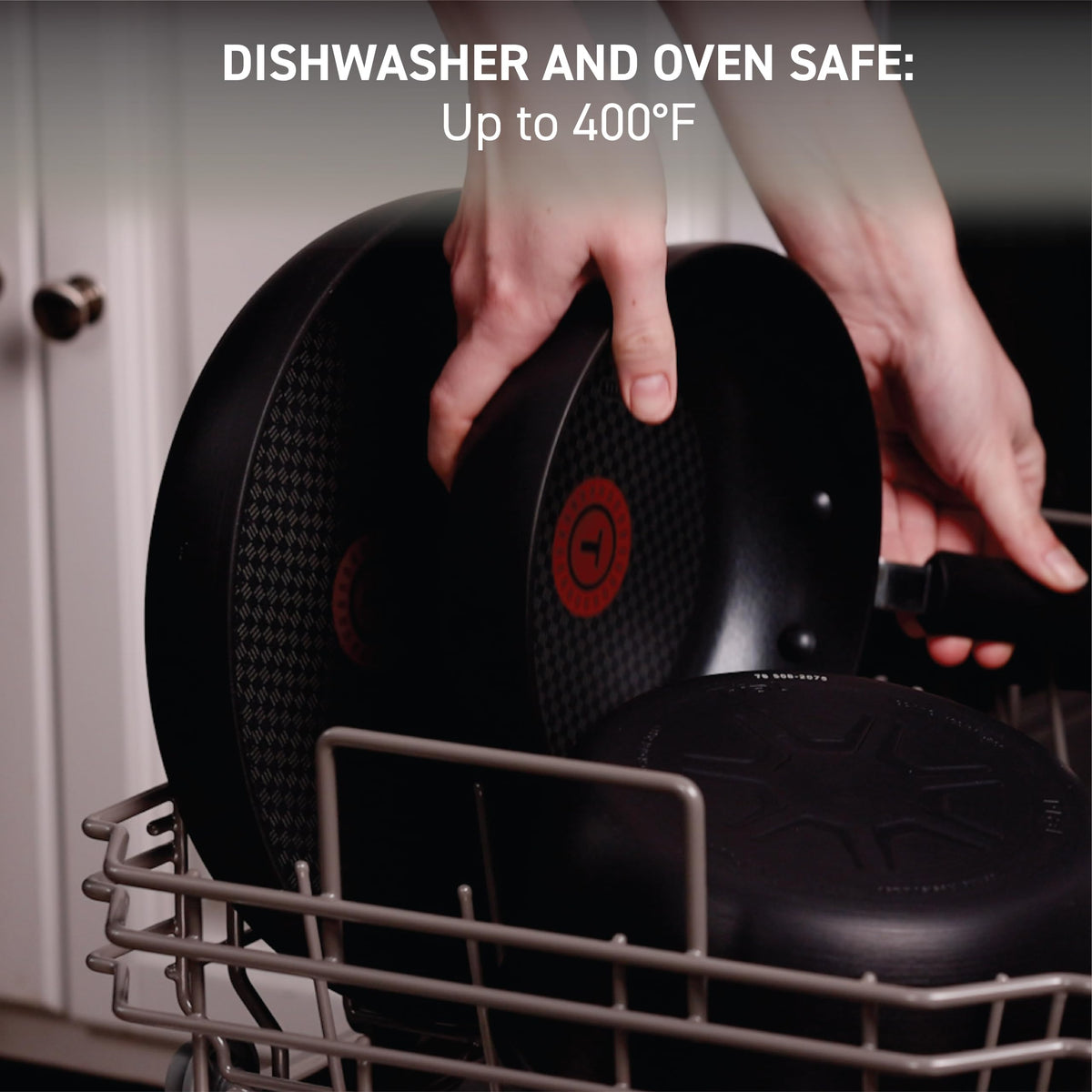 T-Fal wok is dishwasher-safe and oven-safe up to 400°F.
